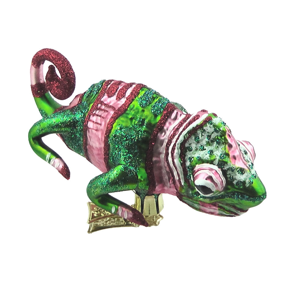 Chamäleon Christbaumschmuck Glas Tier Weihnachtsbaumanhänger