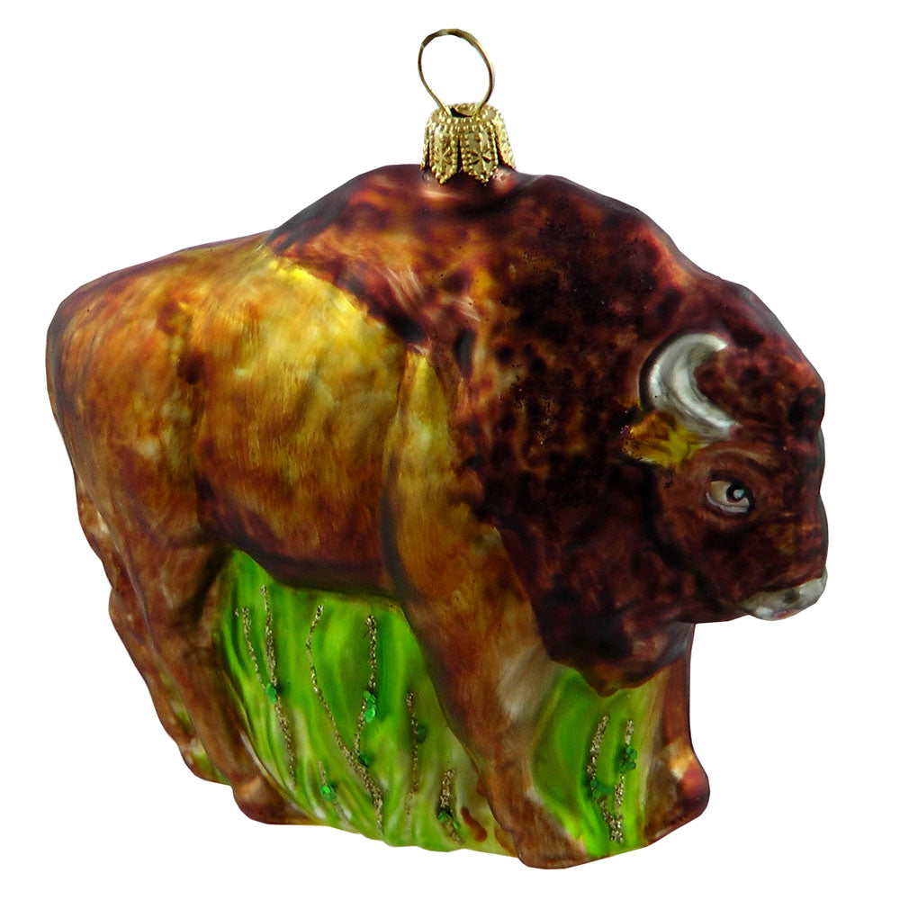 Bison Christbaumschmuck Glas Tier Weihnachtsbaumanhänger