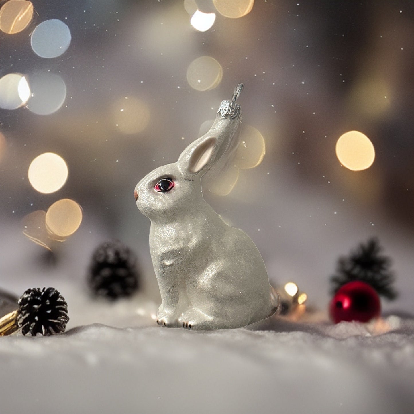 Hase Christbaumschmuck Glas Tier Weihnachtsbaumanhänger