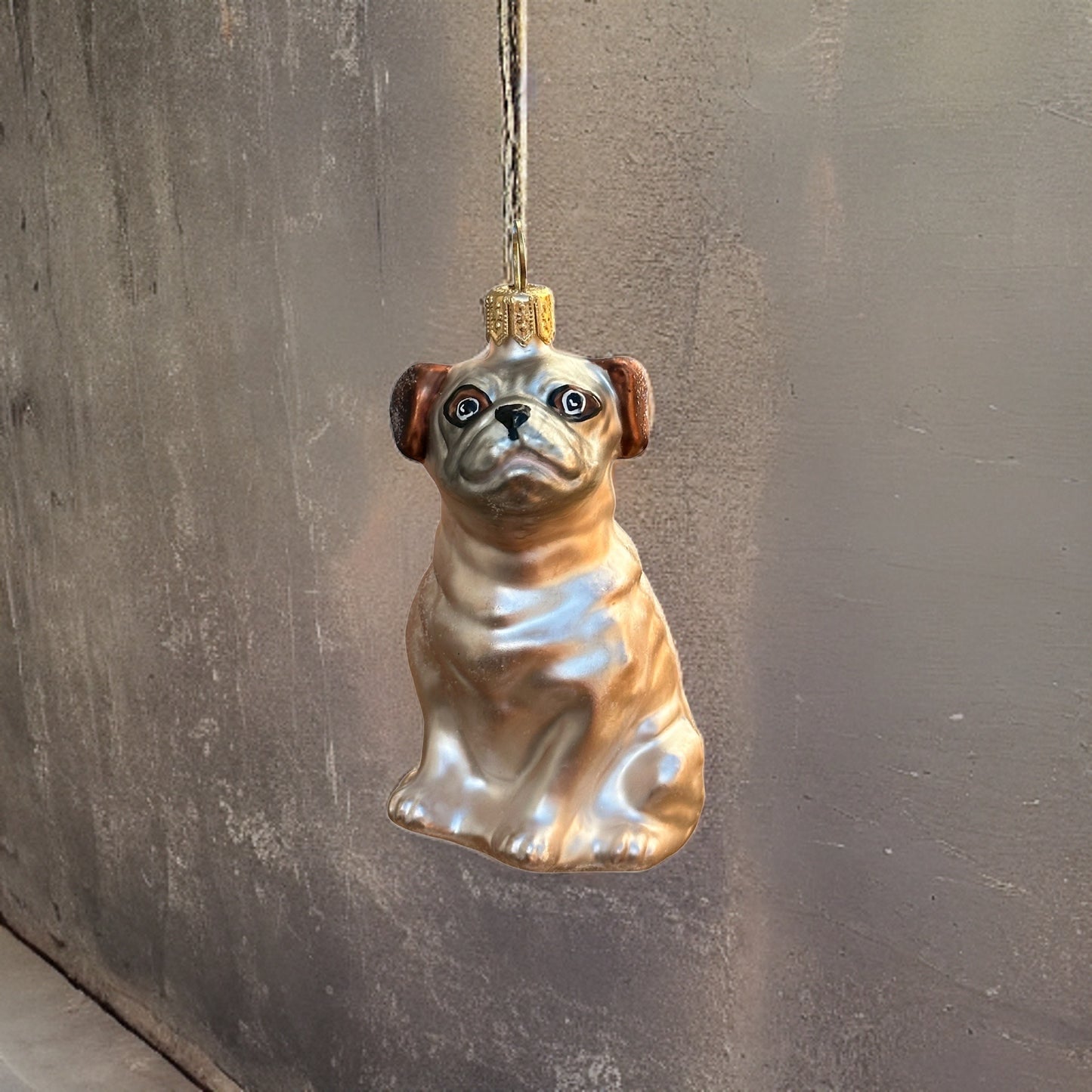 Mops Christbaumschmuck Glas Weihnachtsbaumanhänger