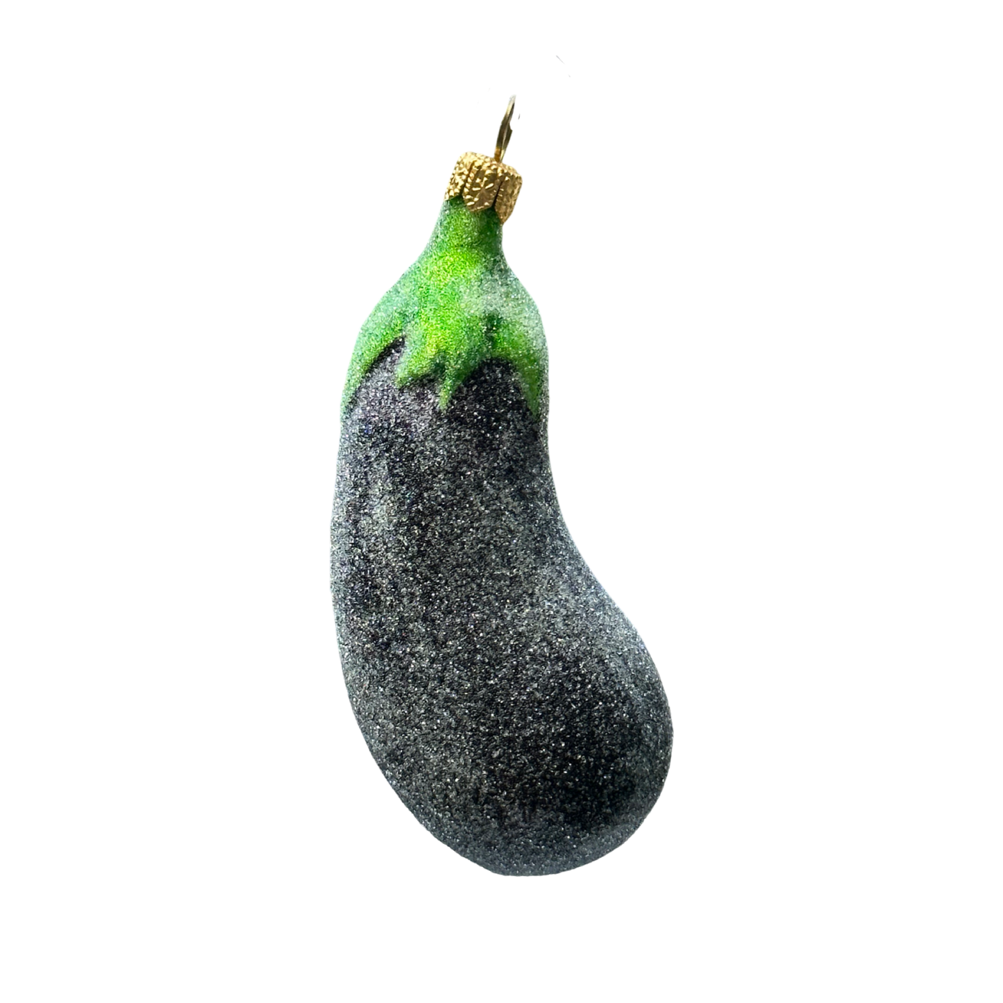 Aubergine Christbaumschmuck Glas Obstform Weihnachtsbaumkugel