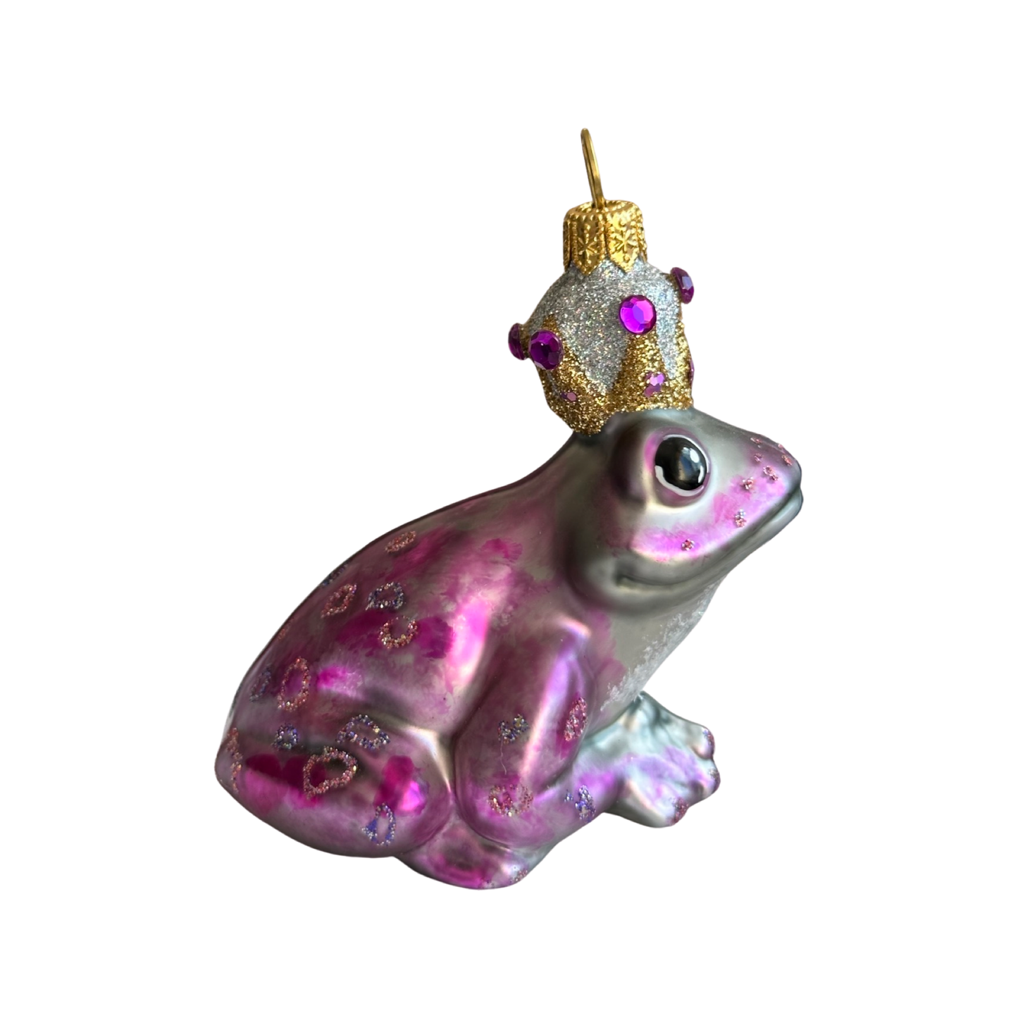 Froschkönig Christbaumschmuck Glas Tier Weihnachtsbaumanhänger