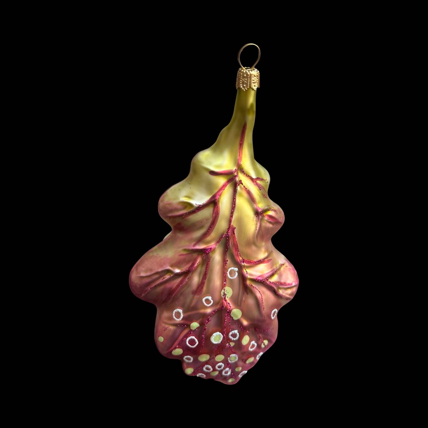 Eichenblatt Christbaumschmuck Glas Weihnachtsbaumkugel