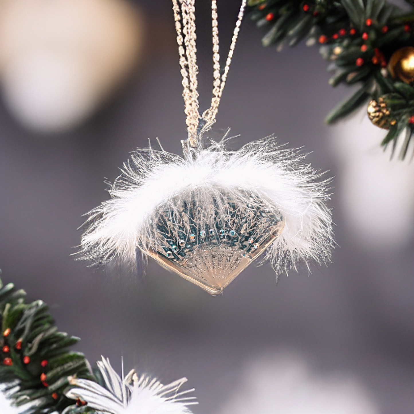 Fächer Christbaumschmuck Glas Weihnachtsbaumanhänger