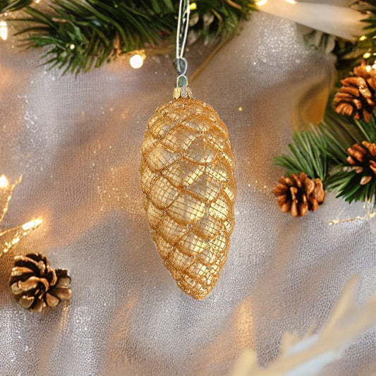 Tannenzapfen Christbaumschmuck Glas 13 cm
