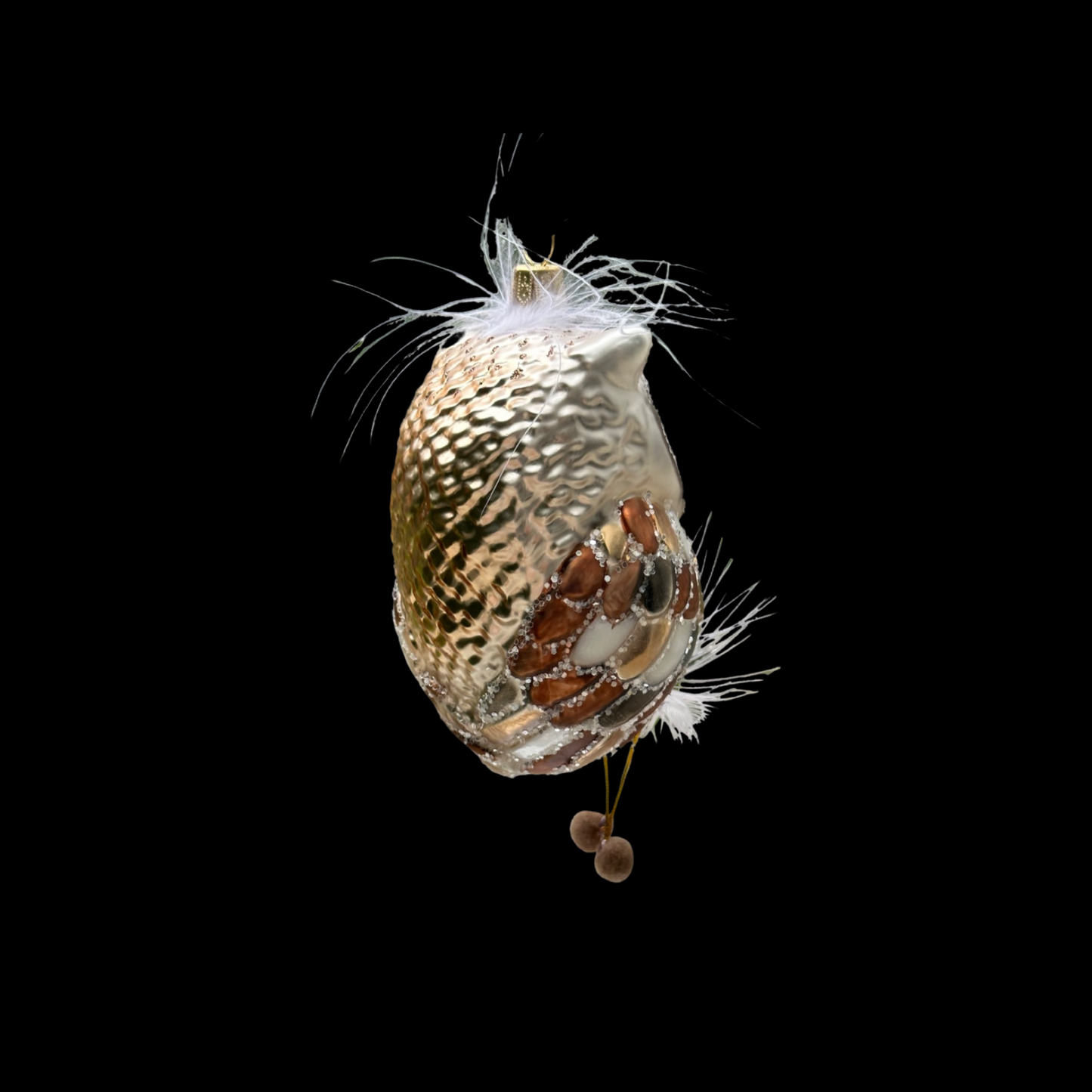 Eule mit Zappelbeinen Christbaumschmuck Glas Weihnachtsbaumanhänger