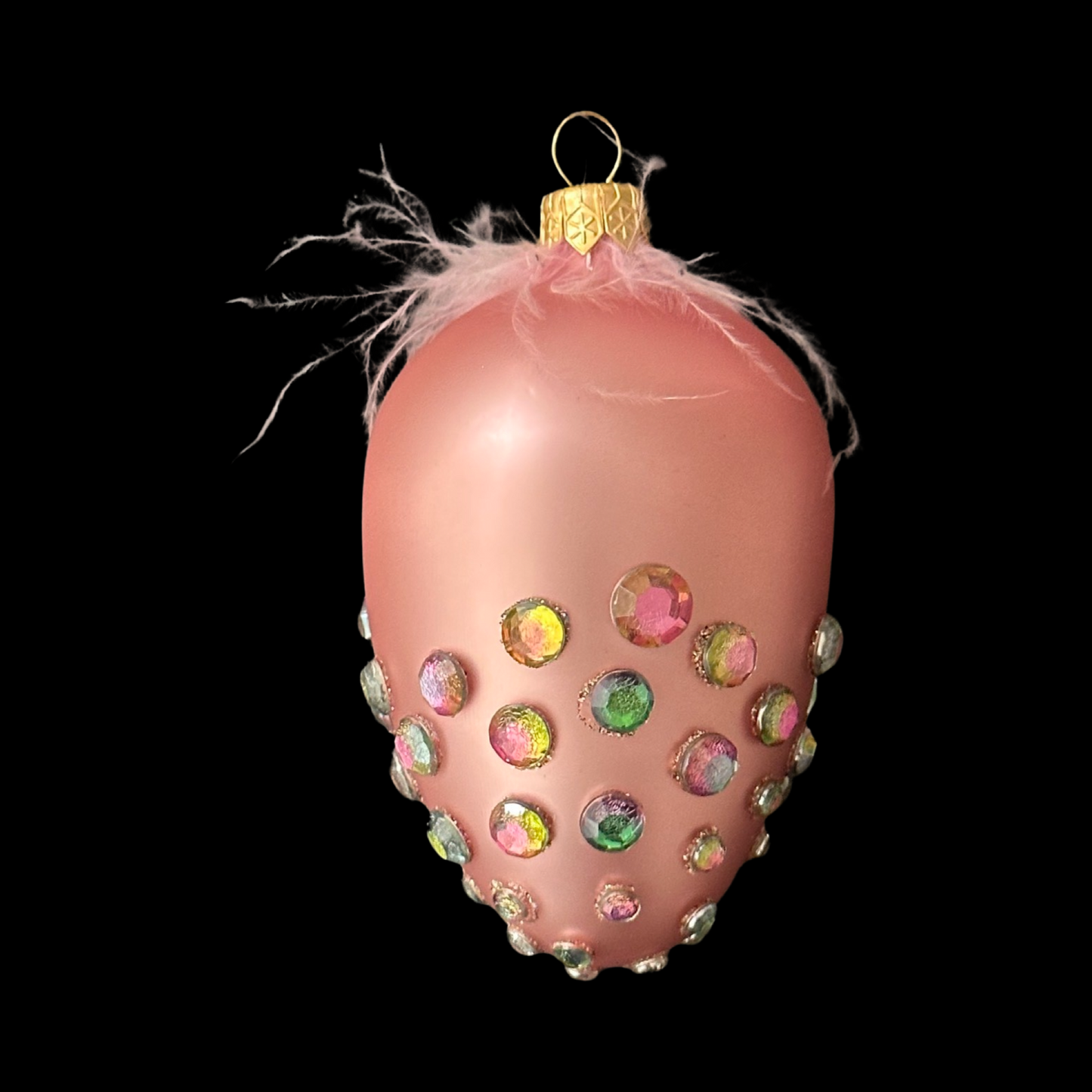 Ei mit Glassteinen Christbaumschmuck Glas Weihnachtsbaumanhänger