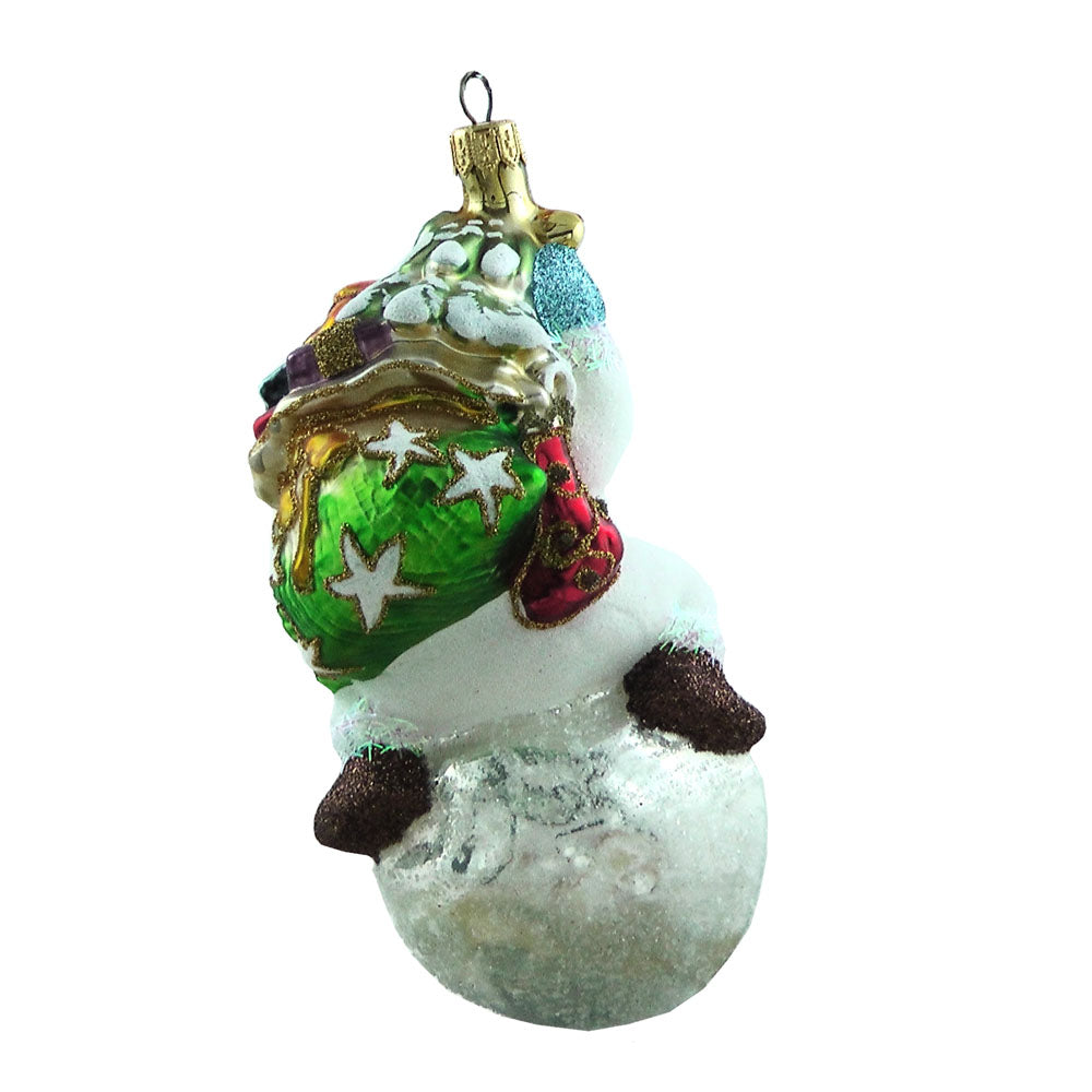 Schneemann auf der Schneekugel Christbaumschmuck Glas Weihnachtsbaumanhänger