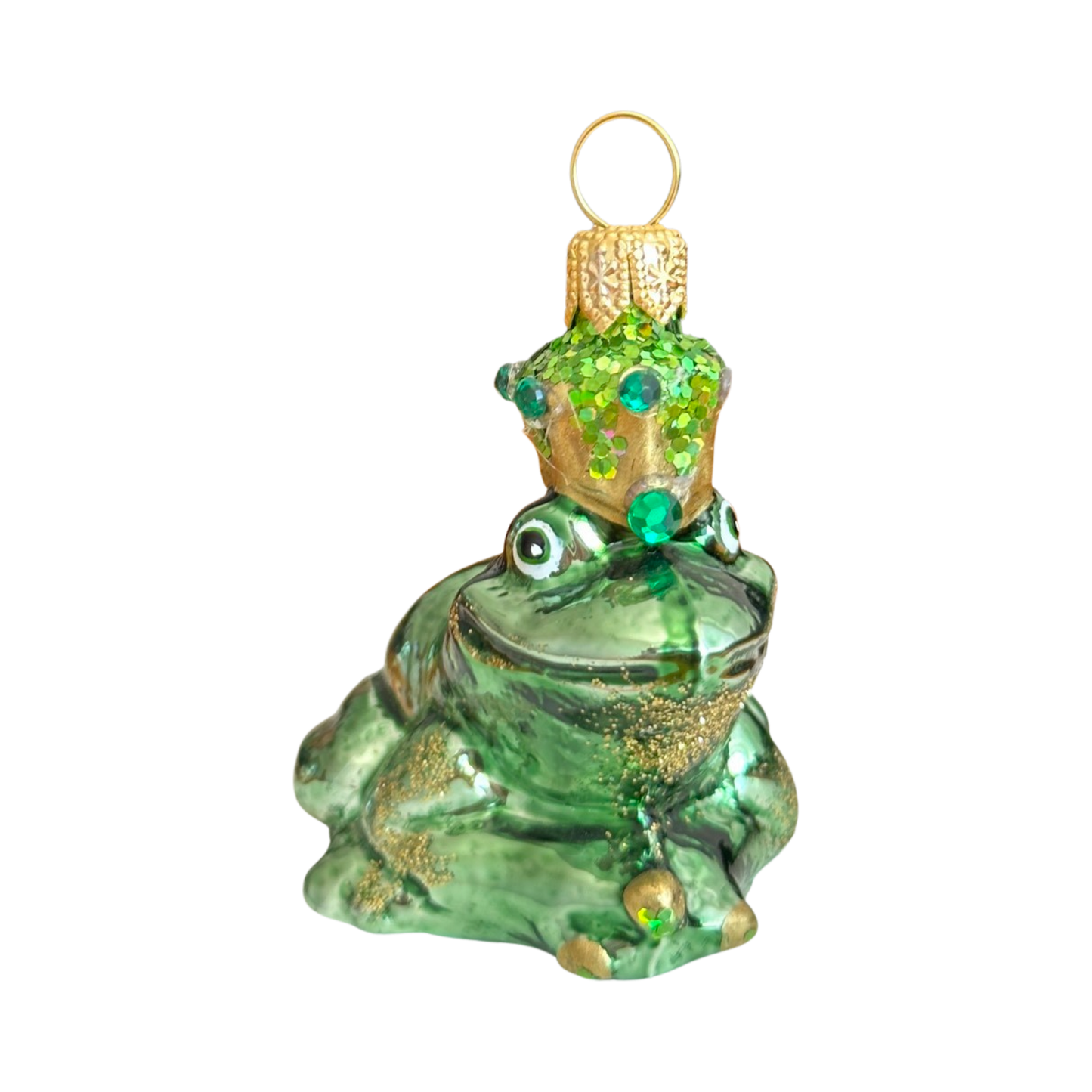 Handgemachte Weihnachtskugel Frosch grün 60mm - GMC Staszów
