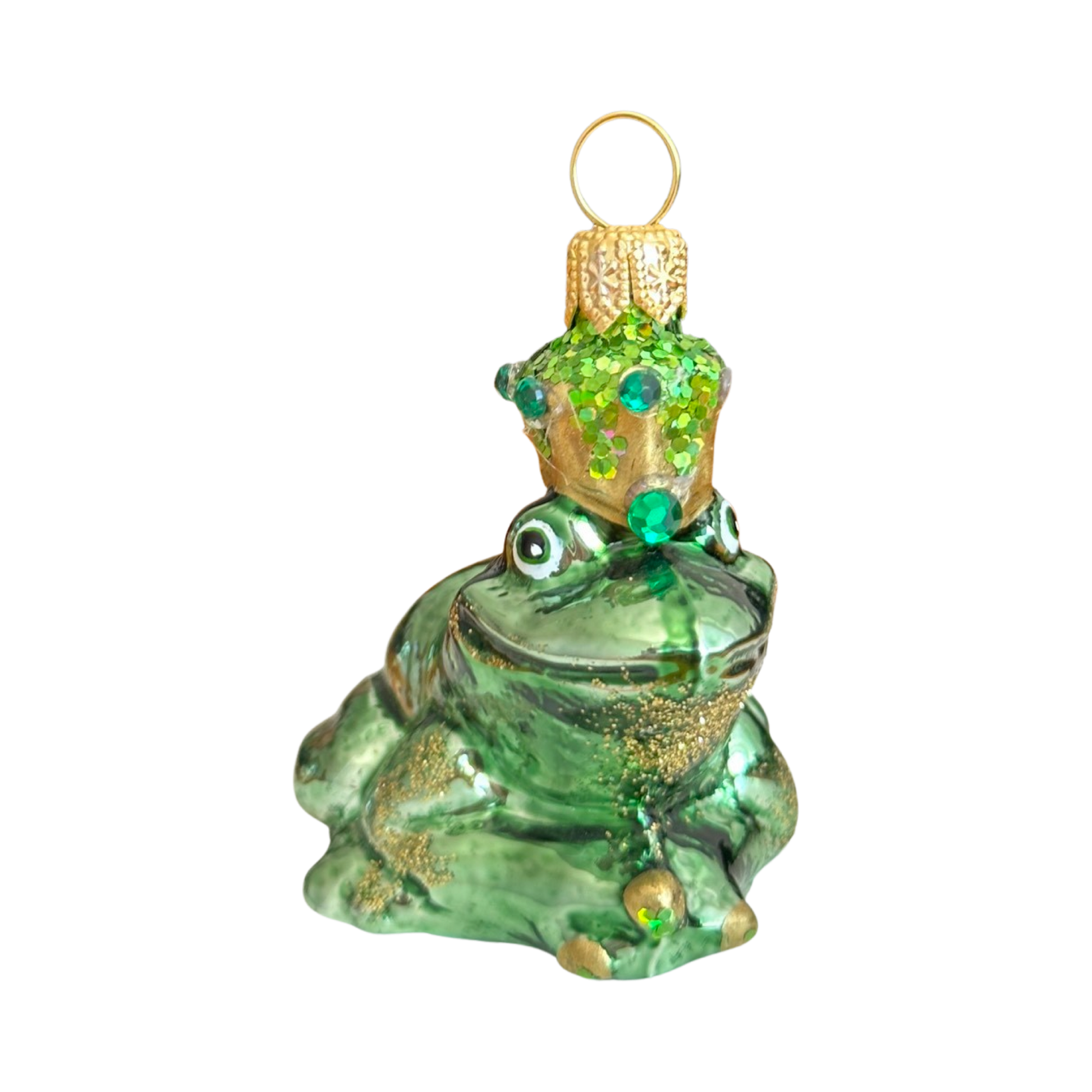 Handgemachte Weihnachtskugel Frosch grün 60mm - GMC Staszów