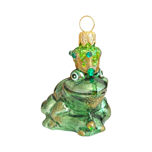 Handgemachte Weihnachtskugel Frosch grün 60mm - GMC Staszów