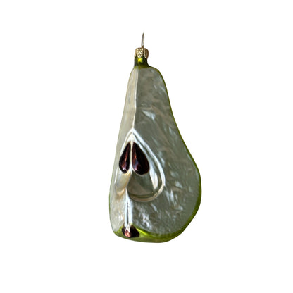 Birne Chritstbaumschmuck Glas 9cm 1/4 Birnchene, Kerne