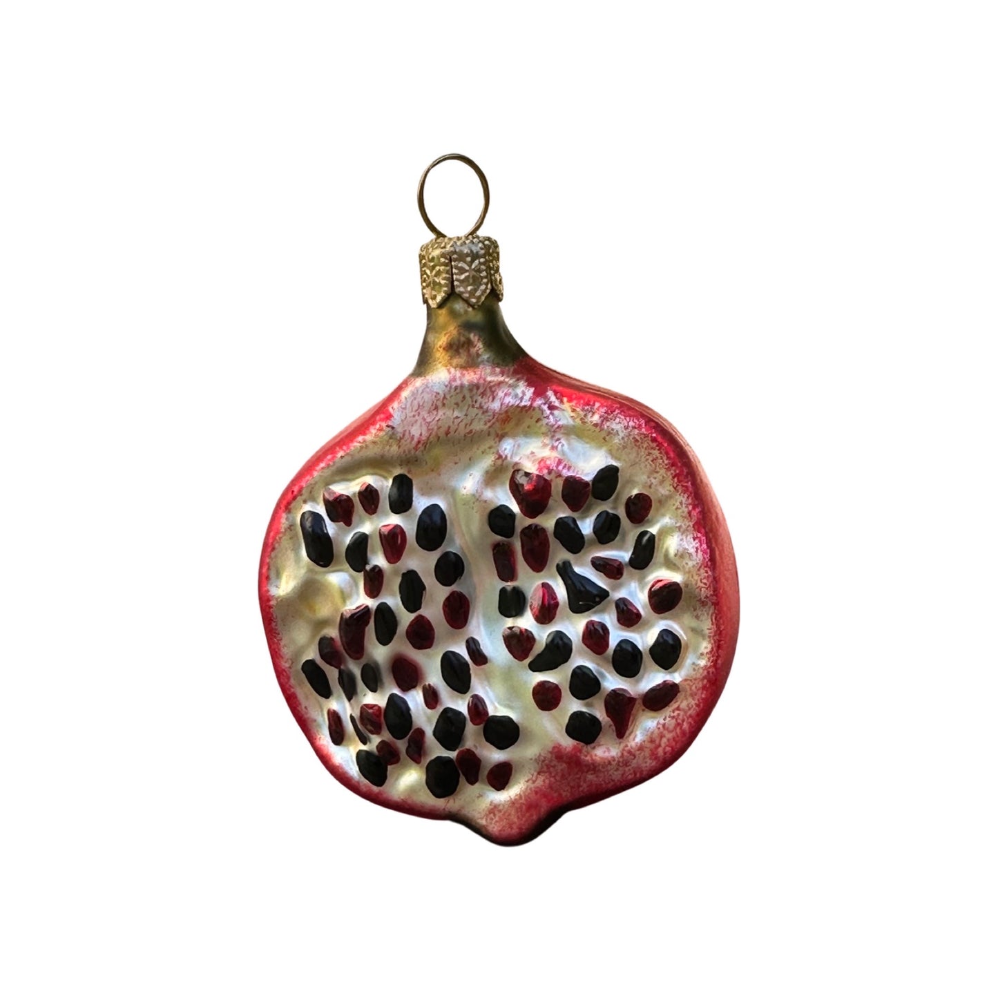 Granatapfel Christbaumschmuck Glas 6cm Hälfte 