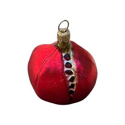 Granatapfel Christbaumschmuck Glas 6cm Hälfte Hinterseite