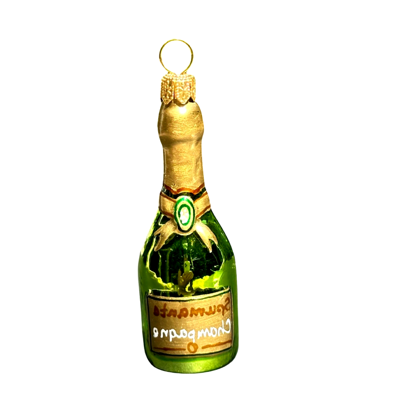 Champagner-Flasche Christbaumschmuck Glas Form Weihnachtsbaumkugel