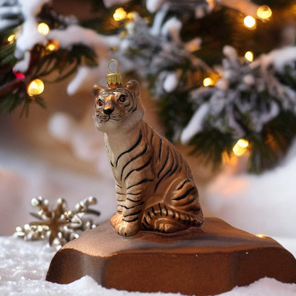 Tiger Christbaumschmuck Glas Tier Weihnachtsbaumanhänger