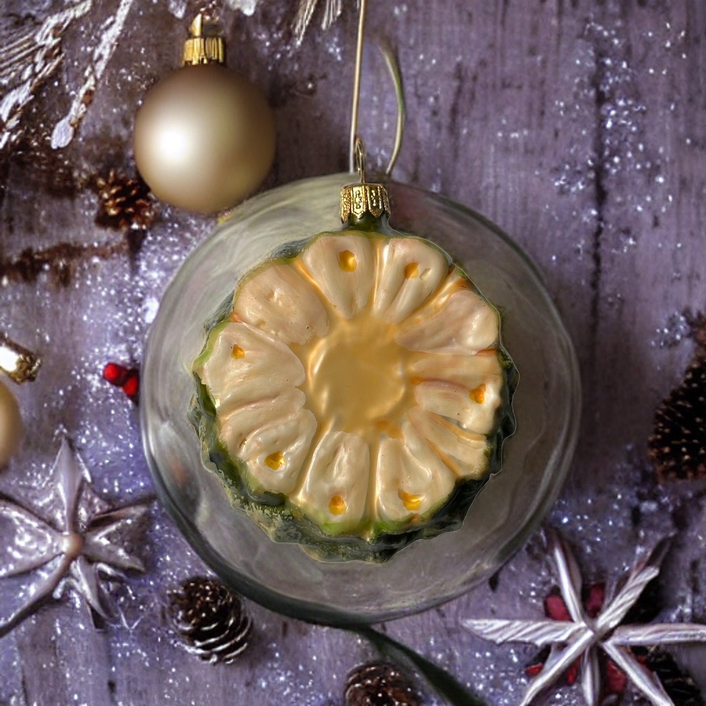 Ananasscheibe Christbaumschmuck Glas Obstform Weihnachten