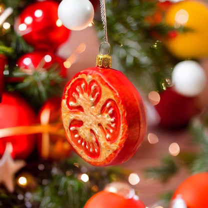 Tomatenscheibe Christbaumschmuck Glas Obstform Weihnachtsbaumkugel