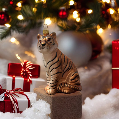 Tiger Christbaumschmuck Glas Tier Weihnachtsbaumanhänger