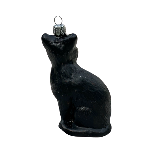 Schwarze Katze Christbaumschmuck Glas Weihnachtsbaumanhänger